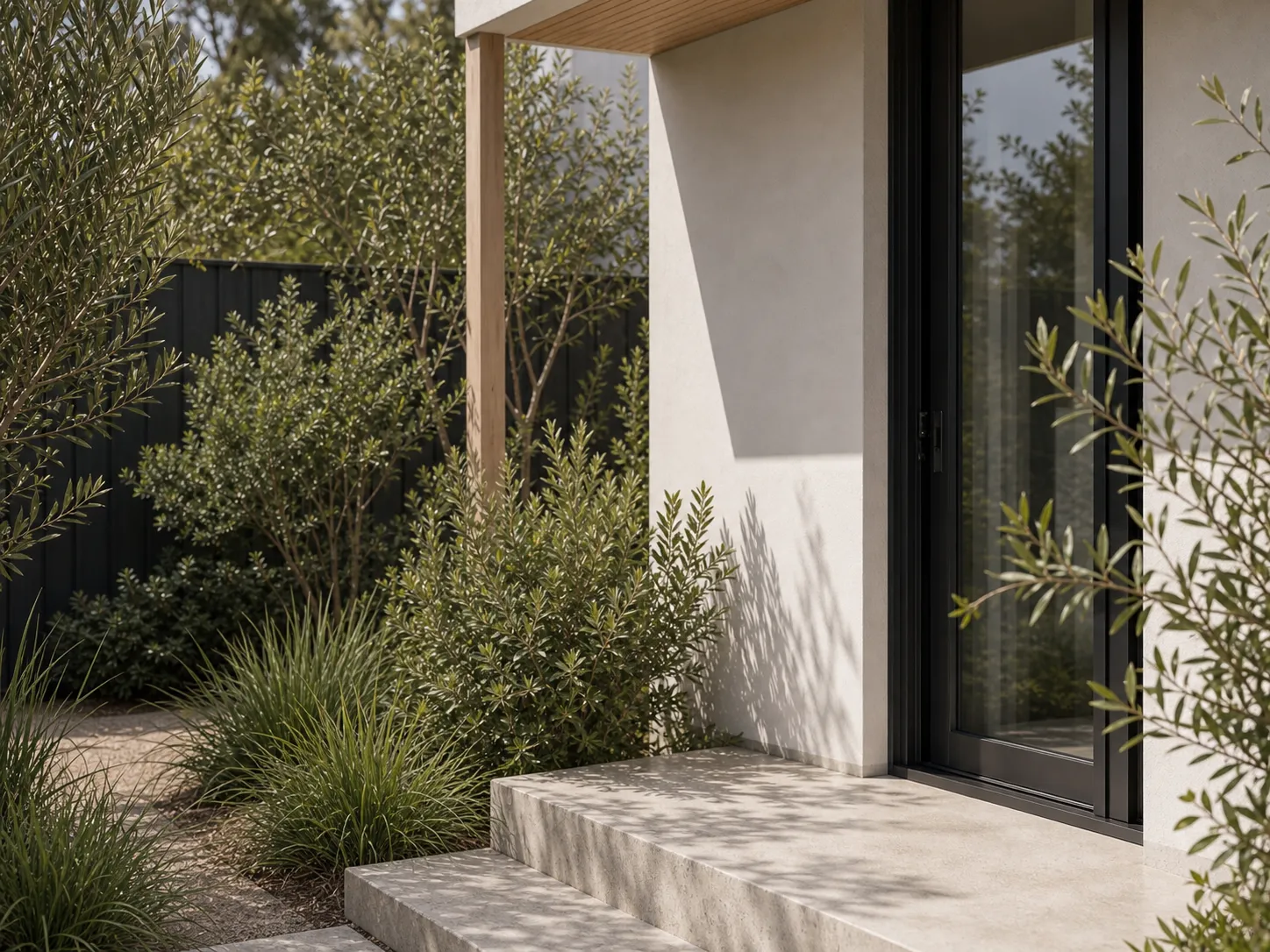 Contemporary courtyard doorway detail