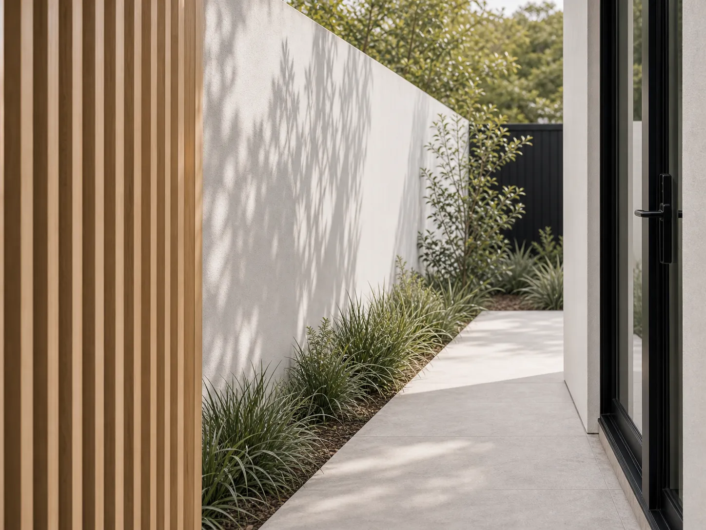Contemporary side passage and material detail