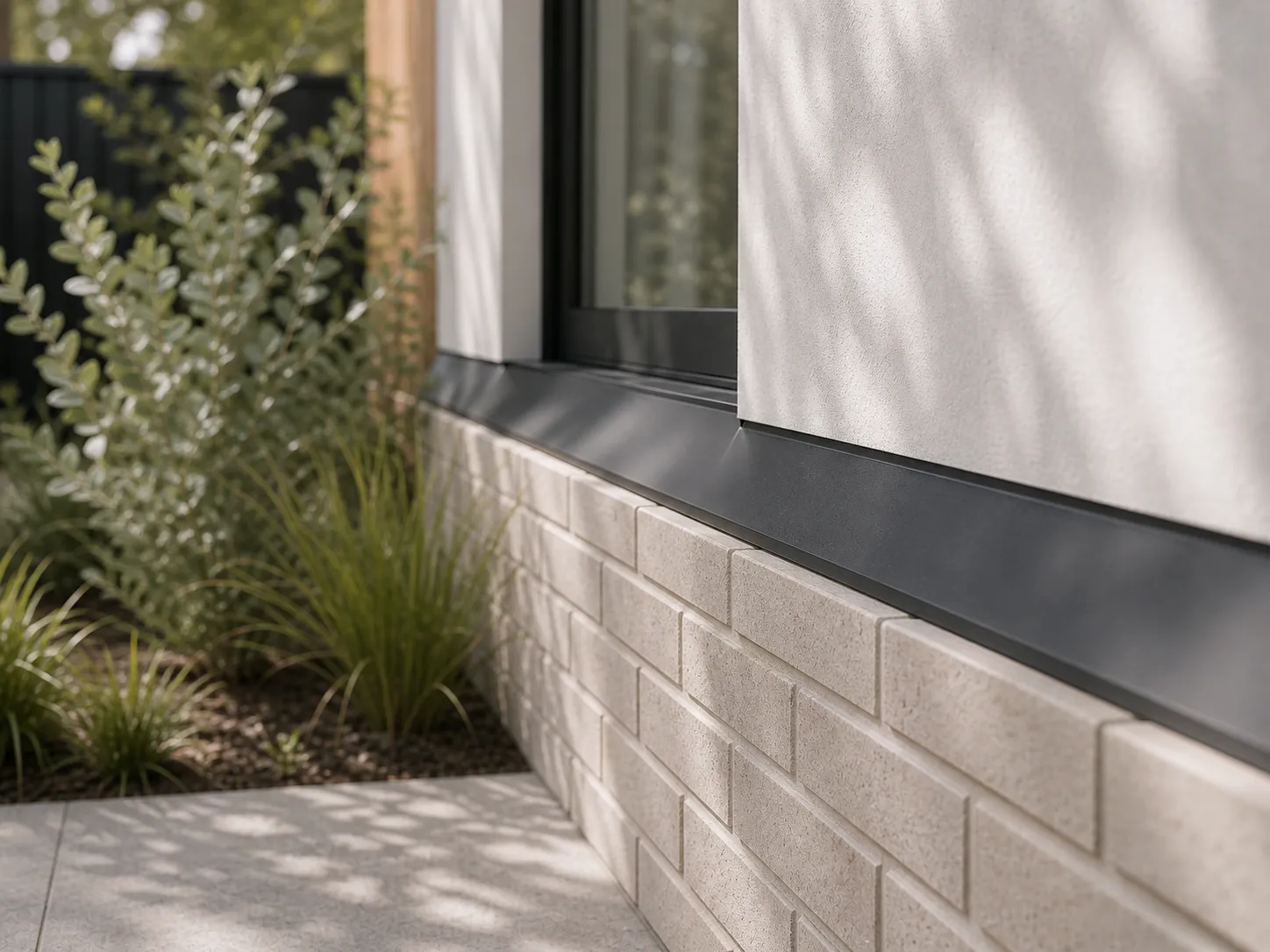Residential window seat and stone surround detail