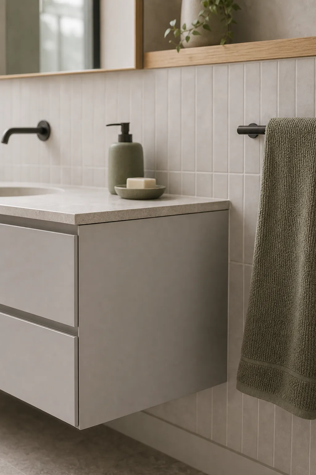 Finished bathroom material detail