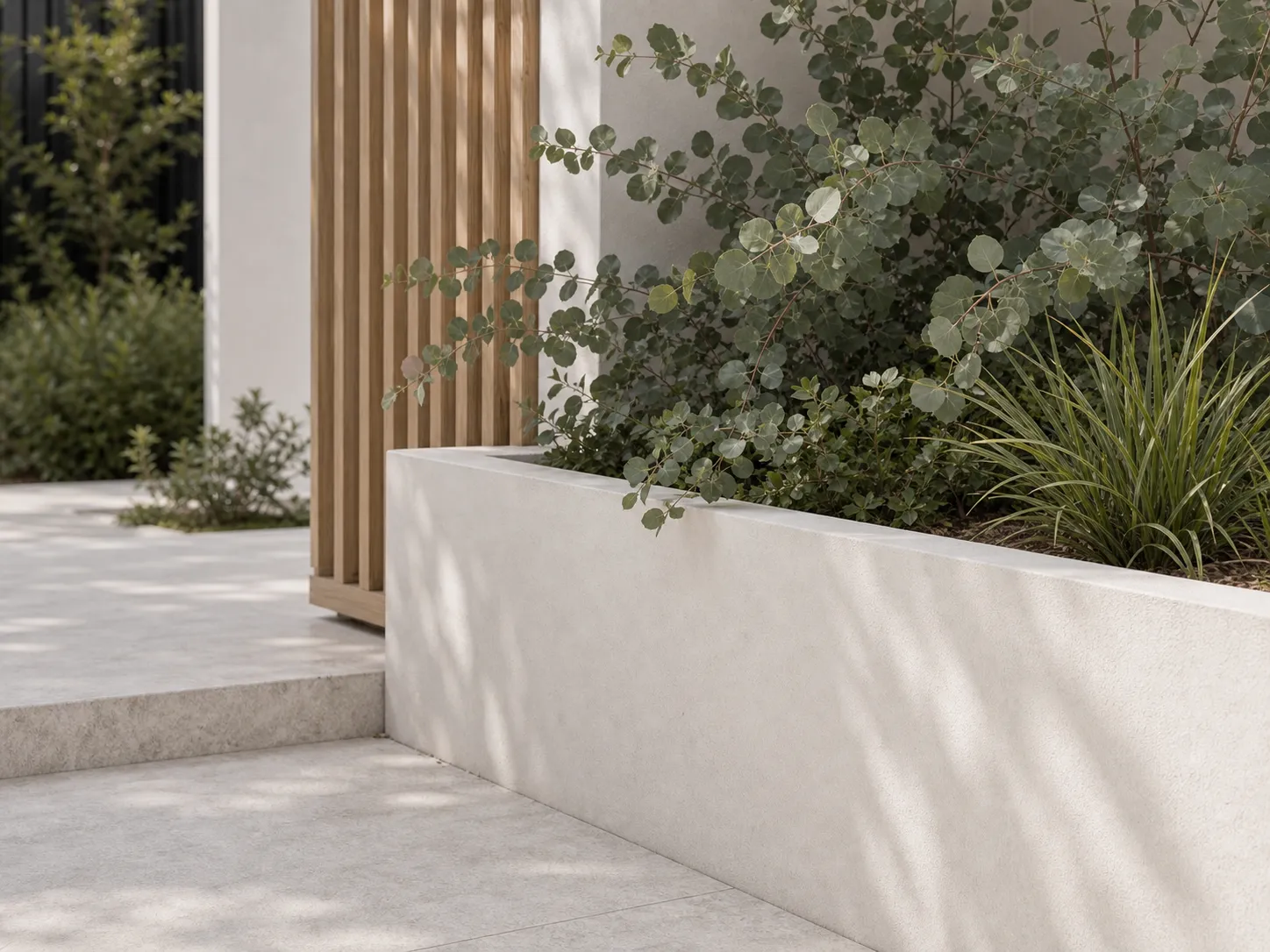 Modern entry garden detail
