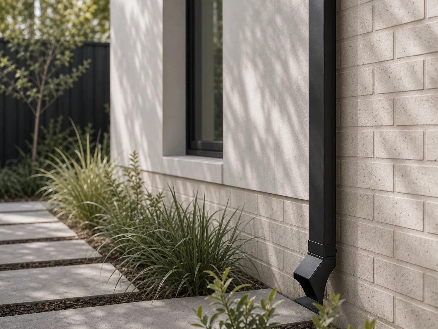 Residential side courtyard material detail