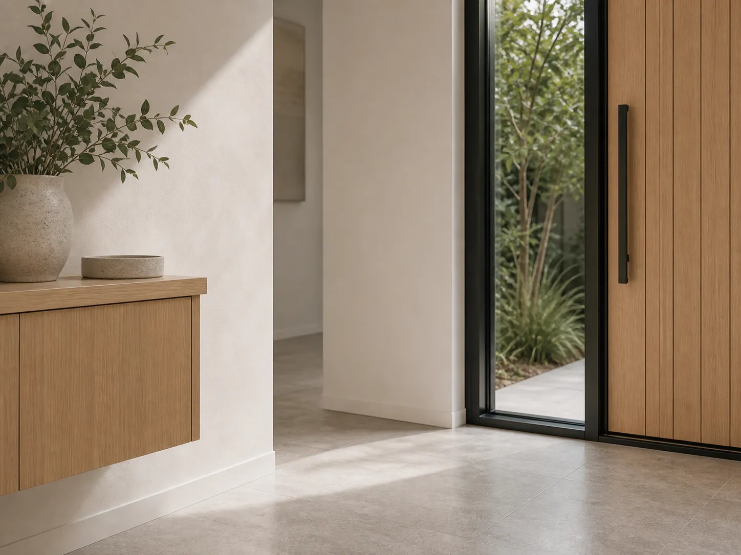 Completed residential entry interior detail