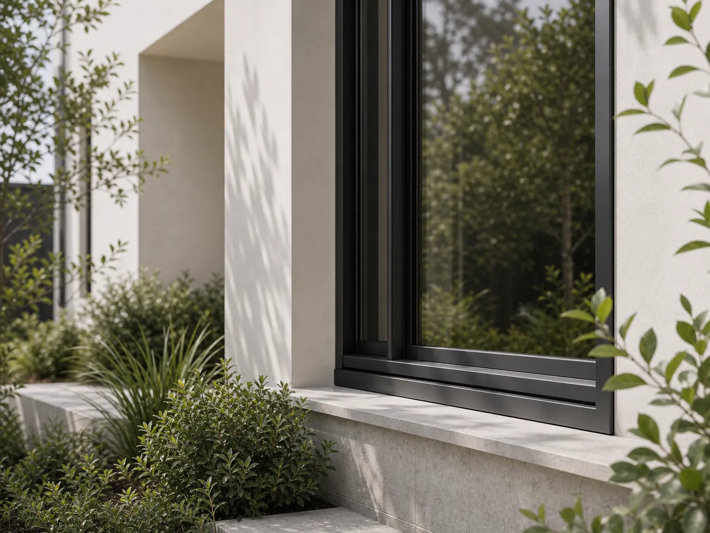 Residential window and garden detail