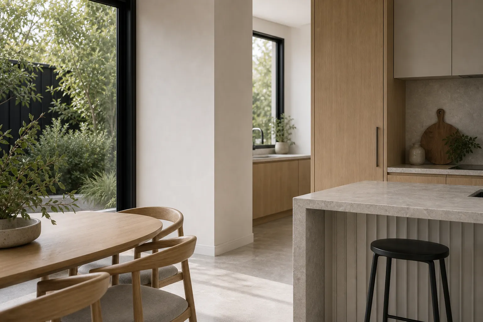 Modern kitchen and dining detail