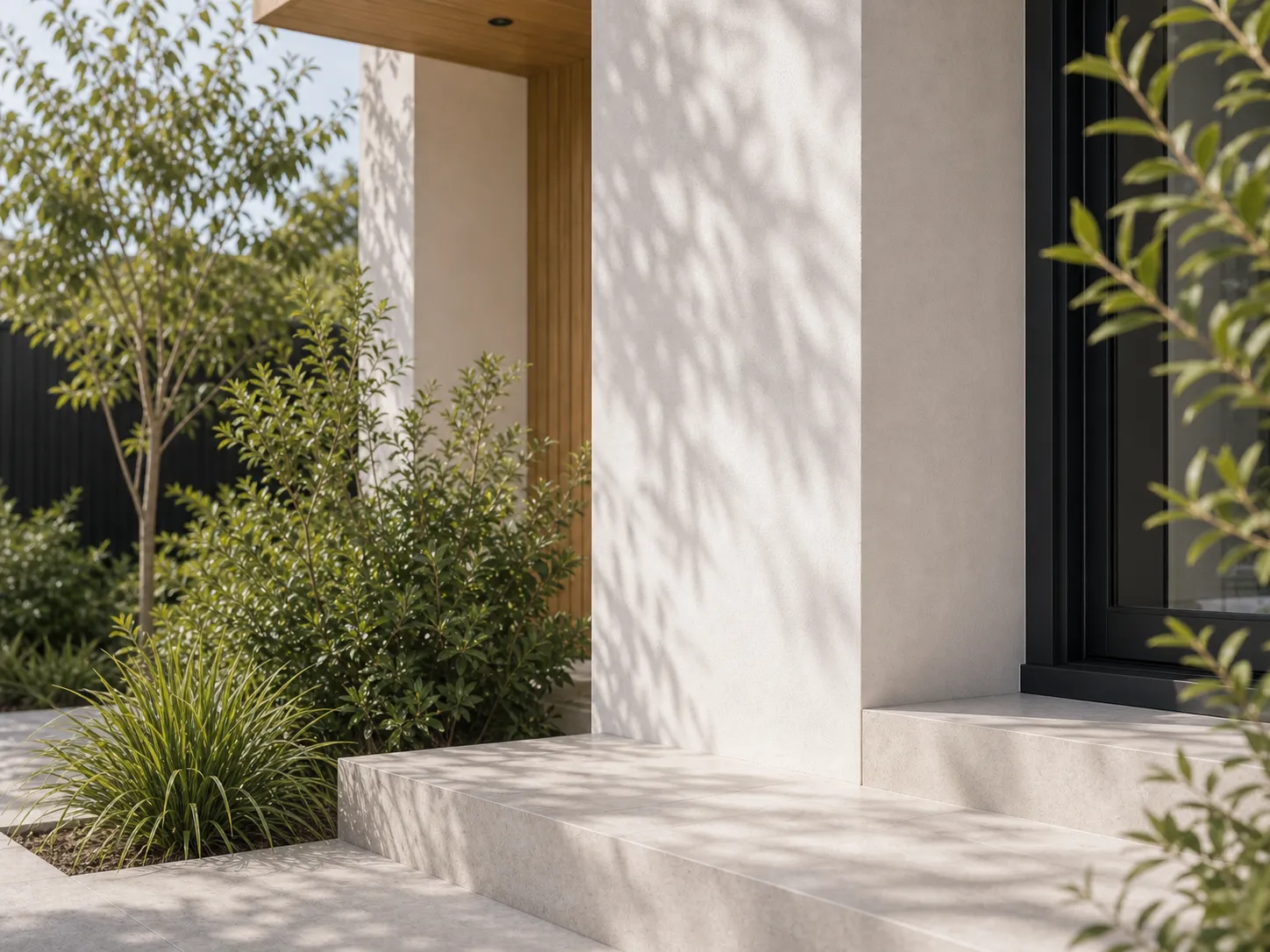 Contemporary front terrace detail