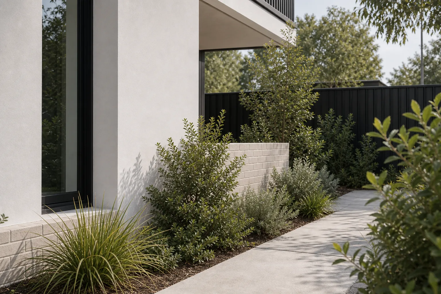 Contemporary townhouse garden setback detail