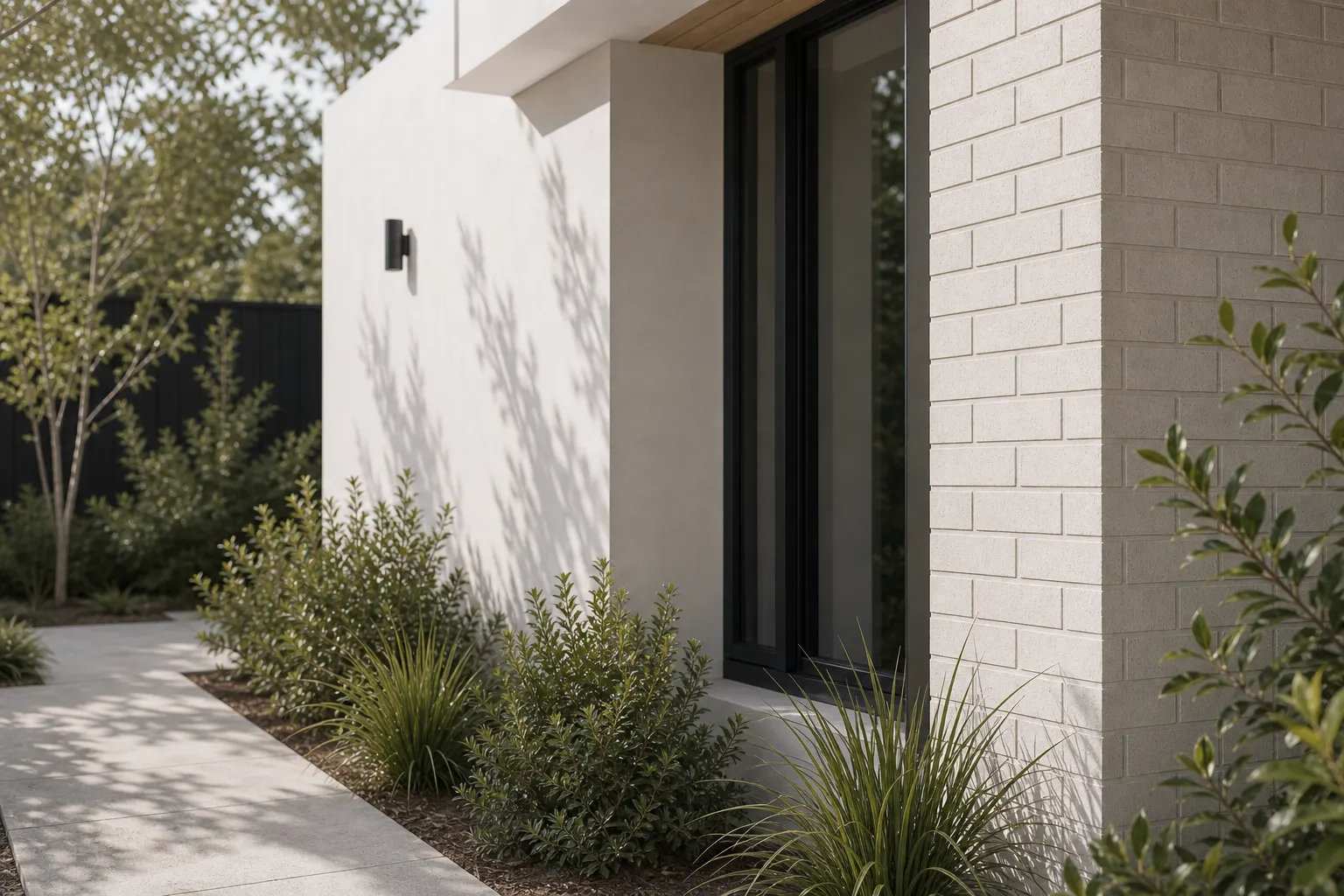 Modern exterior entrance detail