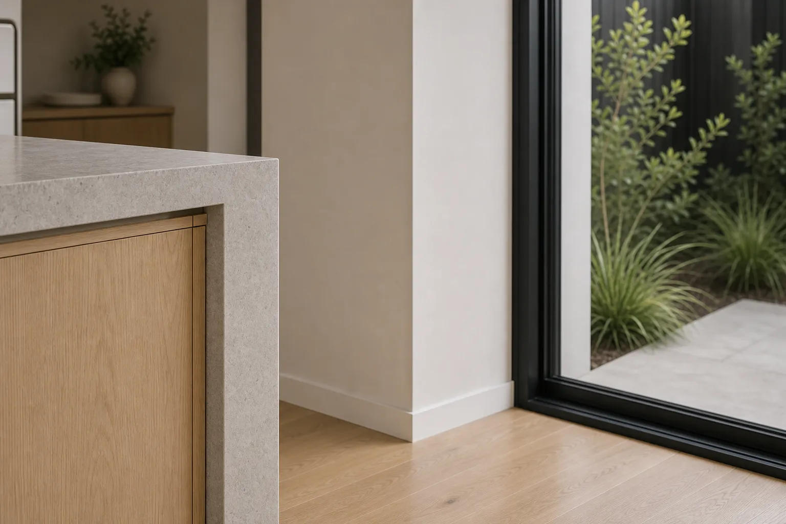 Completed open-plan interior detail