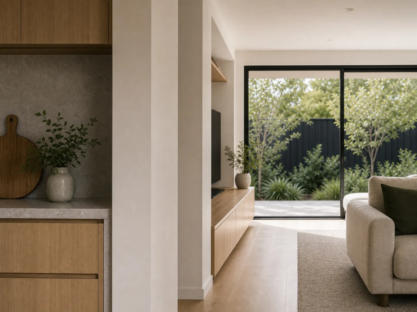 Renovated living-zone detail