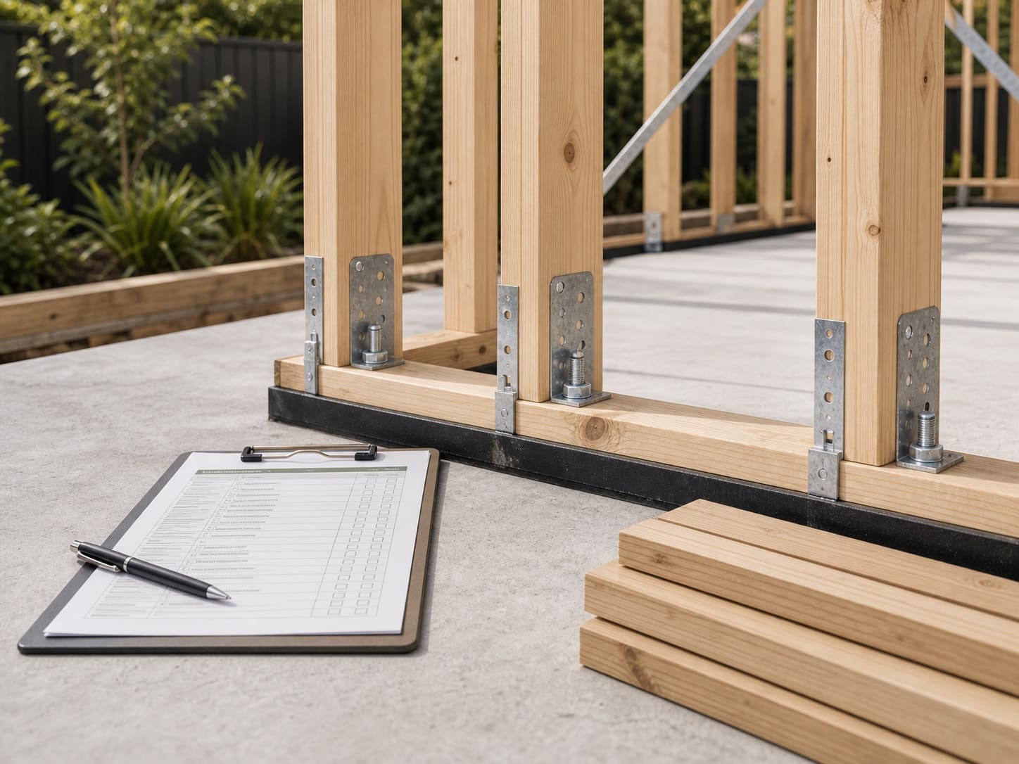 Frame-stage inspection documentation on site